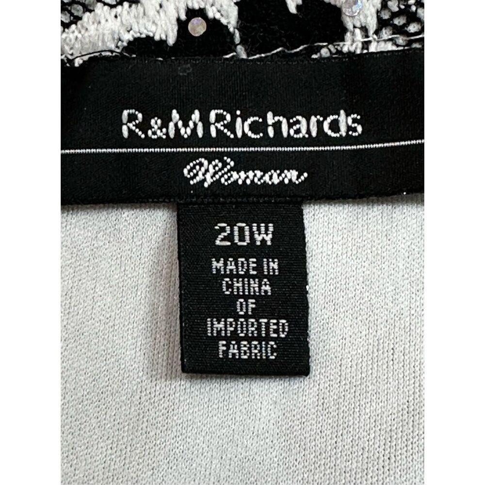 R & M Richards size 20W white and black dress - Picture 7 of 10